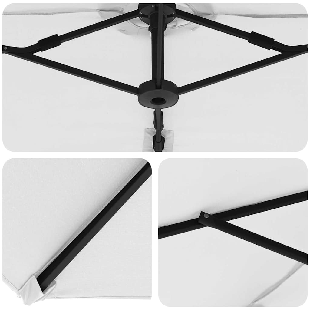 Sonnenschirm Sand 372 x 198 x 243 cm Polyester und Aluminium
