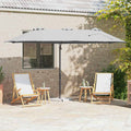 Sonnenschirm Sand 372 x 198 x 243 cm Polyester und Aluminium