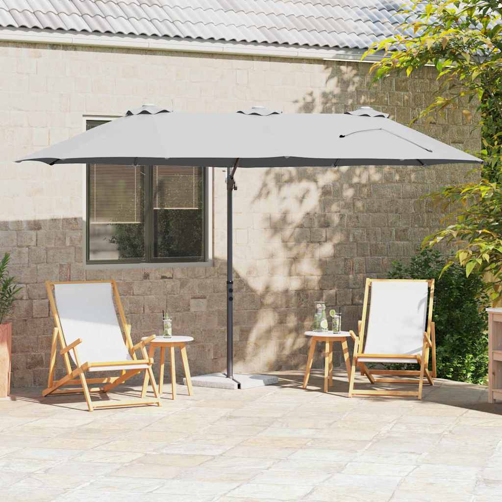Sonnenschirm Sand 372 x 198 x 243 cm Polyester und Aluminium