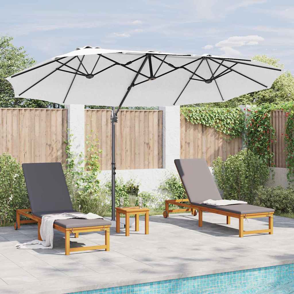 Sonnenschirm Sand 372 x 198 x 243 cm Polyester und Aluminium