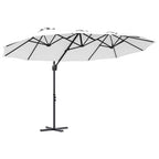 Sonnenschirm Sand 372 x 198 x 243 cm Polyester und Aluminium