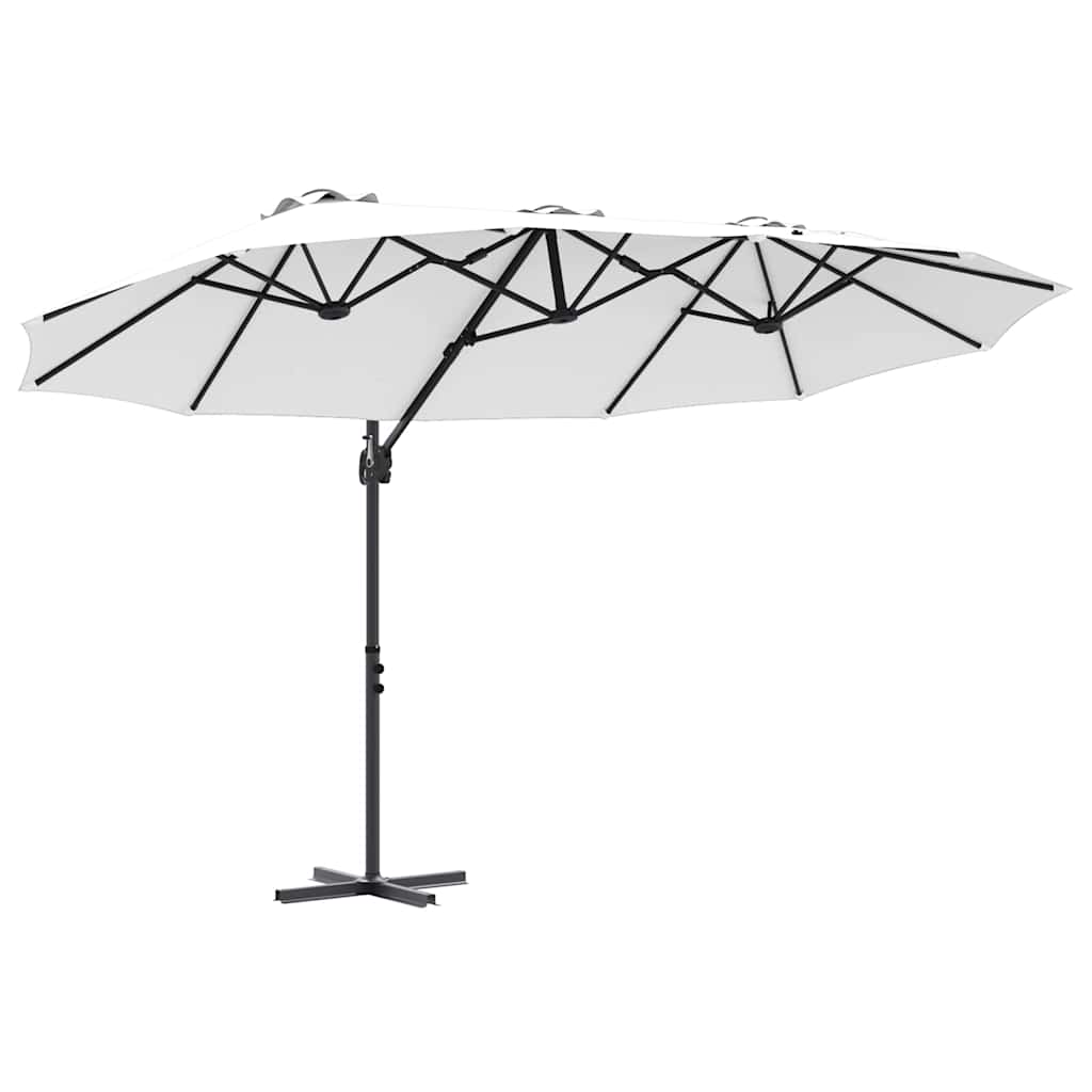 Sonnenschirm Sand 372 x 198 x 243 cm Polyester und Aluminium