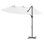 Sonnenschirm Sand 372 x 198 x 243 cm Polyester und Aluminium