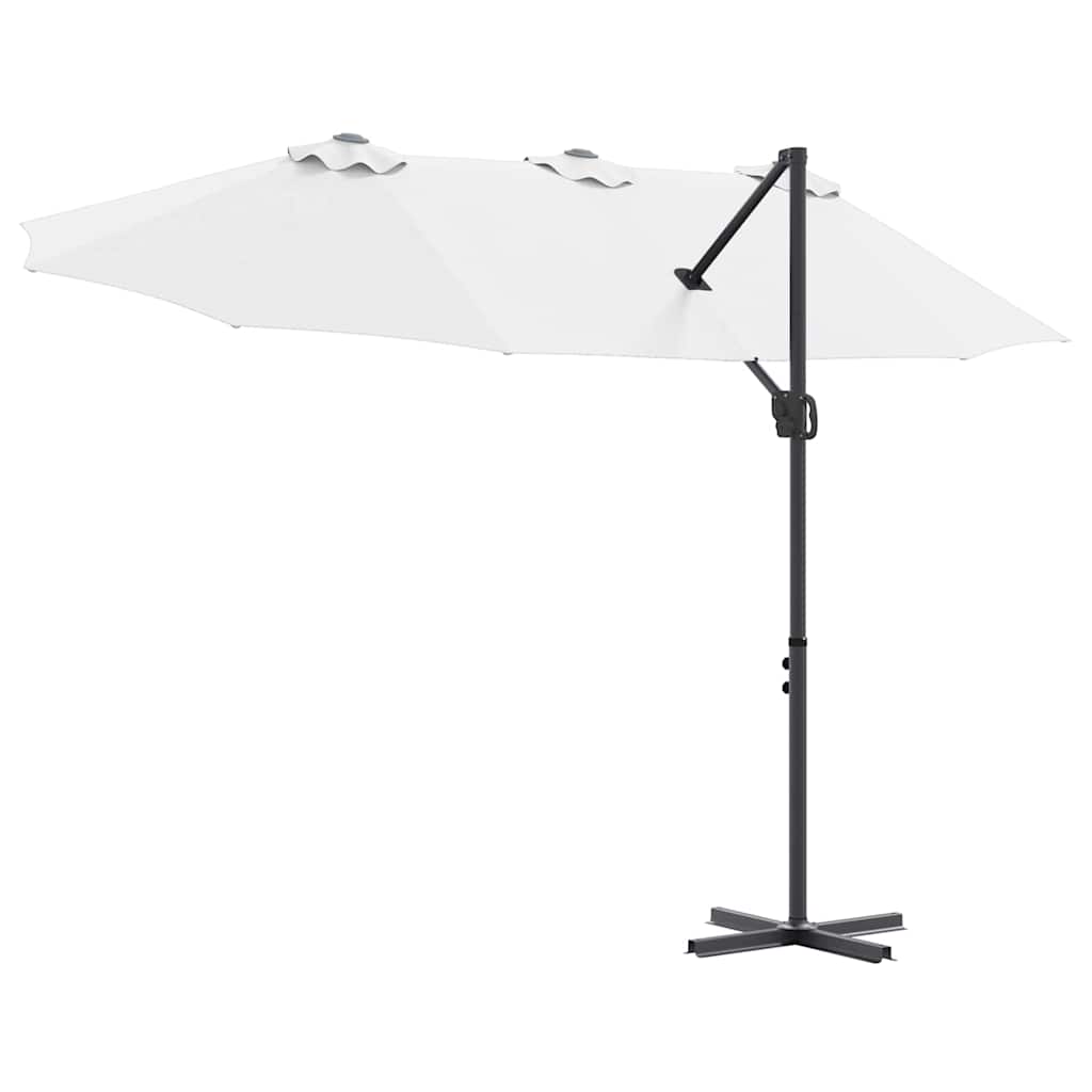 Sonnenschirm Sand 372 x 198 x 243 cm Polyester und Aluminium