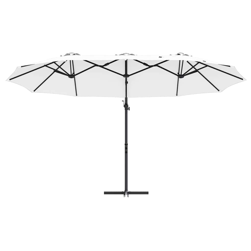 Sonnenschirm Sand 372 x 198 x 243 cm Polyester und Aluminium