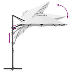 Sonnenschirm Sand 372 x 198 x 243 cm Polyester und Aluminium