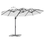 Sonnenschirm Sand 372 x 198 x 243 cm Polyester und Aluminium