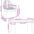 5-teiliges Garten-Esszimmerset Braunes Polyrattanglas