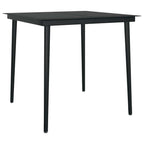 3-tlg. Garten-Essgruppe mit Kissen Schwarz Poly Rattan Glas