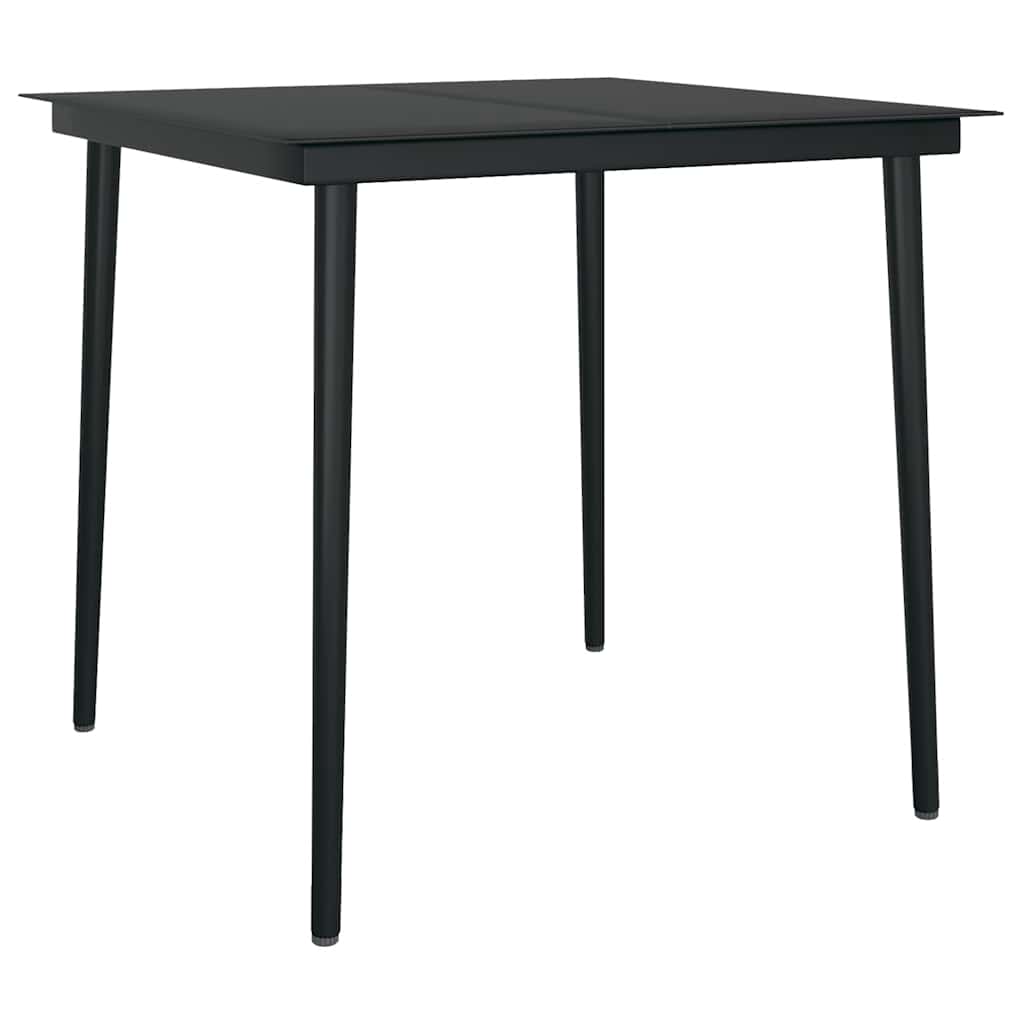 3-tlg. Garten-Essgruppe mit Kissen Schwarz Poly Rattan Glas