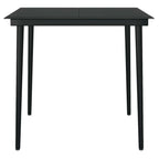 5-tlg. Garten-Essgruppe mit Kissen Schwarz Poly Rattan Glas