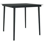 3-tlg. Garten-Essgruppe mit Kissen Schwarz Poly Rattan Glas
