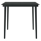 3-tlg. Garten-Essgruppe mit Kissen Schwarz Poly Rattan Glas
