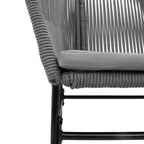 5-tlg. Garten-Essgruppe mit Kissen Grau Poly Rattan Glas