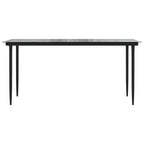 5-tlg. Garten-Essgruppe mit Kissen Grau Poly Rattan Glas