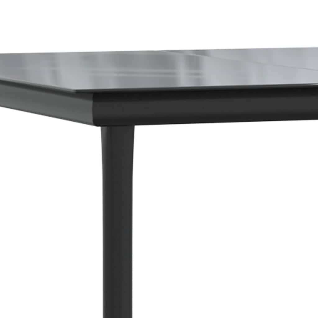 5-tlg. Garten-Essgruppe mit Kissen Grau Poly Rattan Glas