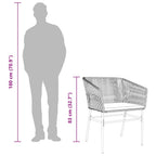 5-tlg. Garten-Essgruppe mit Kissen Grau Poly Rattan Glas
