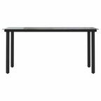 5-tlg. Garten-Essgruppe mit Kissen Schwarz Poly Rattan Glas