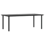 9-tlg. Garten-Essgruppe mit Kissen Schwarz Poly Rattan Glas