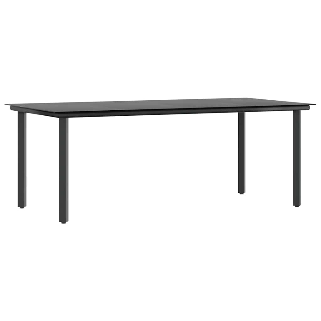 9-tlg. Garten-Essgruppe mit Kissen Schwarz Poly Rattan Glas