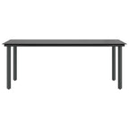 9-tlg. Garten-Essgruppe mit Kissen Schwarz Poly Rattan Glas