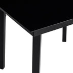 5-tlg. Garten-Essgruppe mit Kissen Schwarz Poly Rattan Glas