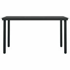 5-tlg. Garten-Essgruppe mit Kissen Schwarz Poly Rattan Glas