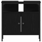 Badezimmermöbel-Set mit Regal 2 pcs Schwarz Holzwerkstoff