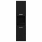 Badezimmermöbel-Set 3 pcs Schwarz Eichen-Optik Holzwerkstoff