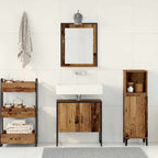 Badezimmermöbel-Set Wandmontiert 2 pcs Braun Holzwerkstoff