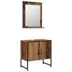 Badezimmermöbel-Set Wandmontiert 2 pcs Braun Holzwerkstoff