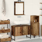 Badezimmermöbel-Set Wandmontiert 2 pcs Braun Holzwerkstoff
