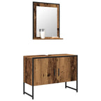 Badezimmermöbel-Set Wandmontiert 2 pcs Braun Holzwerkstoff