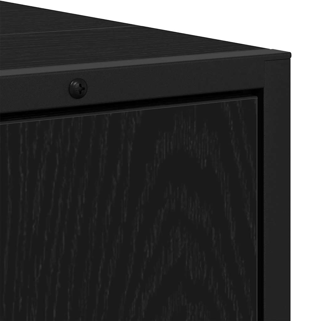 Badezimmermöbel-Set mit Regal 3 pcs Schwarz Holzwerkstoff