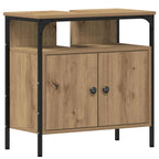 Badezimmermöbel-Set mit Regal 3 pcs Artisan-Eiche Holzwerkstoff
