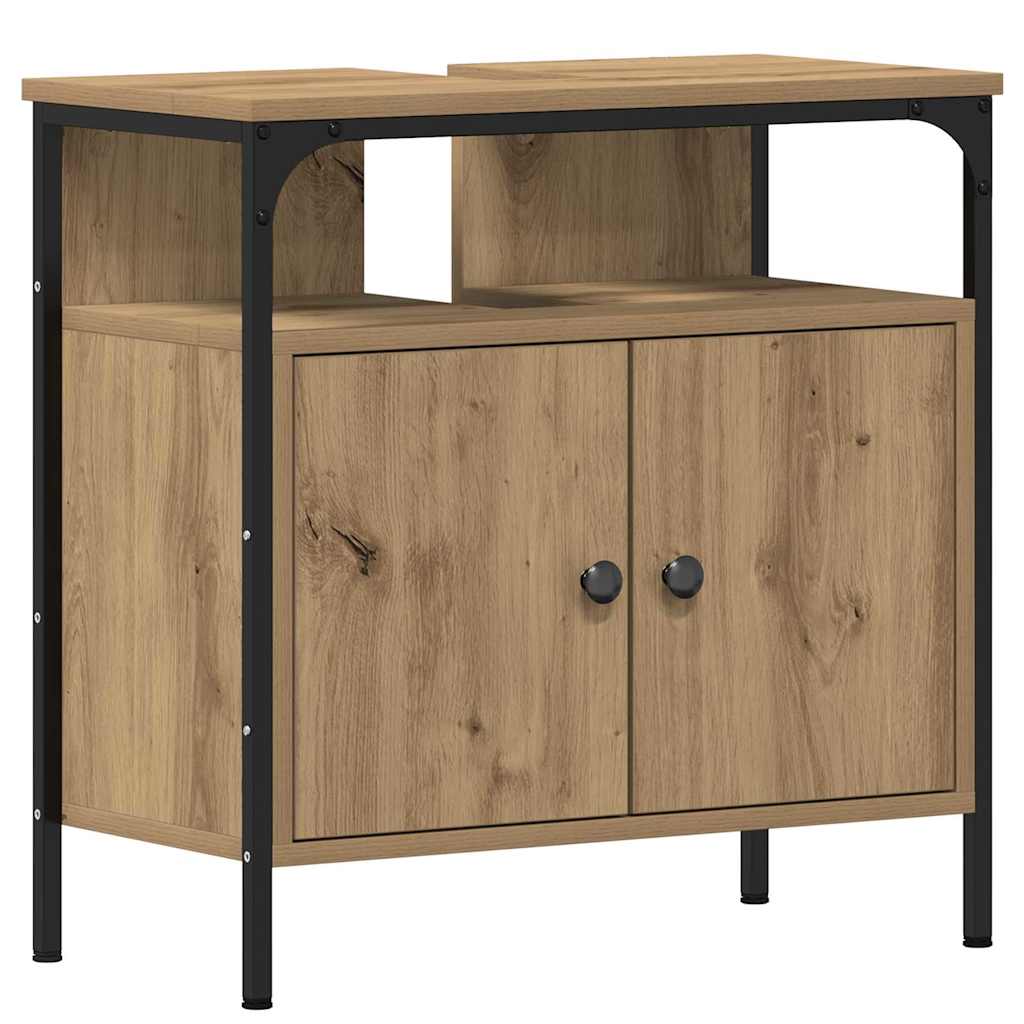 Badezimmermöbel-Set mit Regal 3 pcs Artisan-Eiche Holzwerkstoff