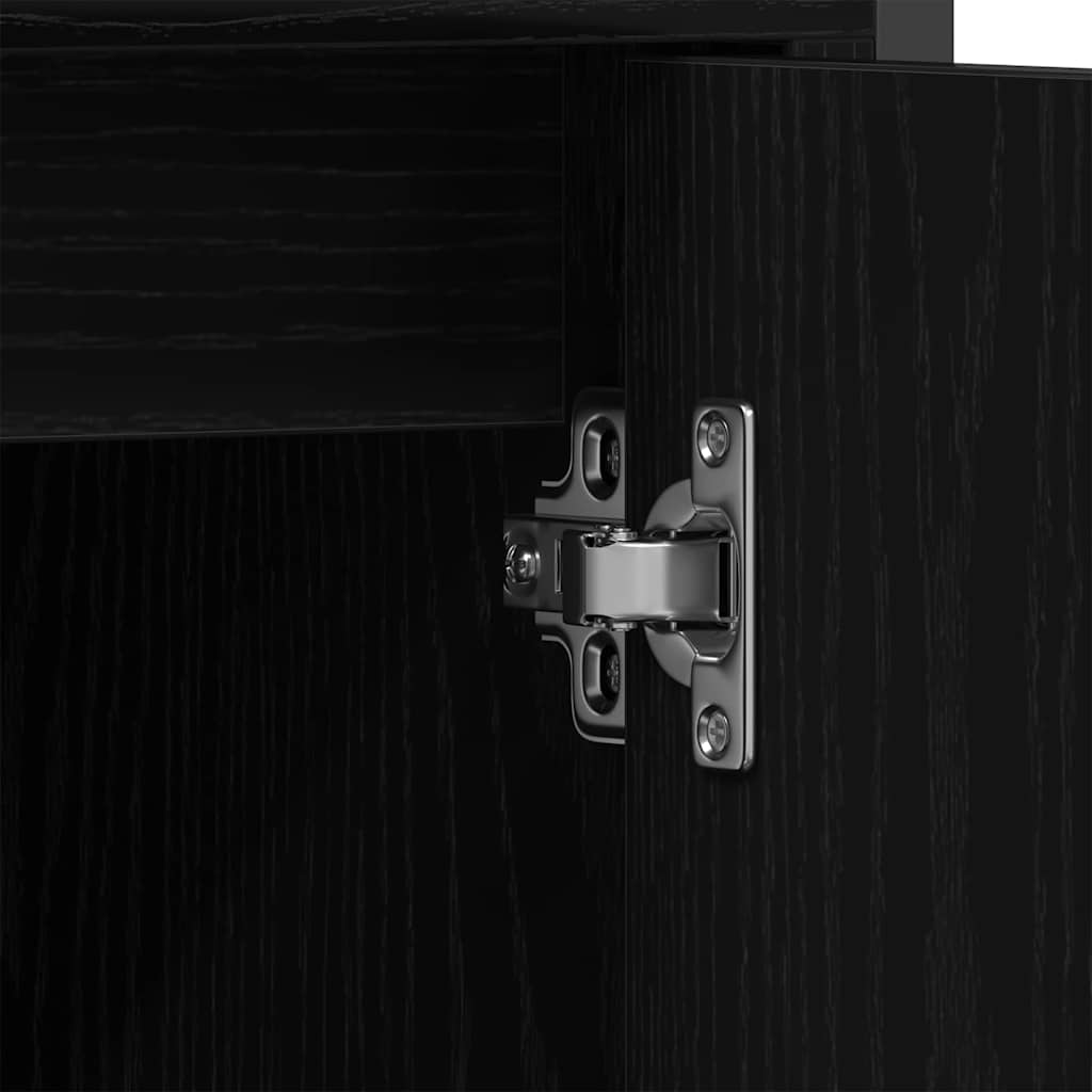 Badezimmermöbel-Set mit Regal 3 pcs Schwarz Holzwerkstoff