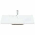 Badezimmermöbel-Set 4 pcs Schwarz Eichen-Optik Holzwerkstoff