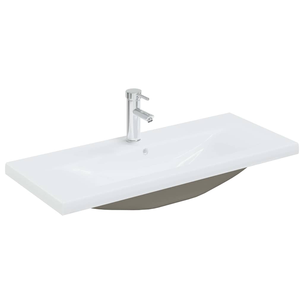 Badezimmermöbel-Set 4 pcs Schwarz Eichen-Optik Holzwerkstoff