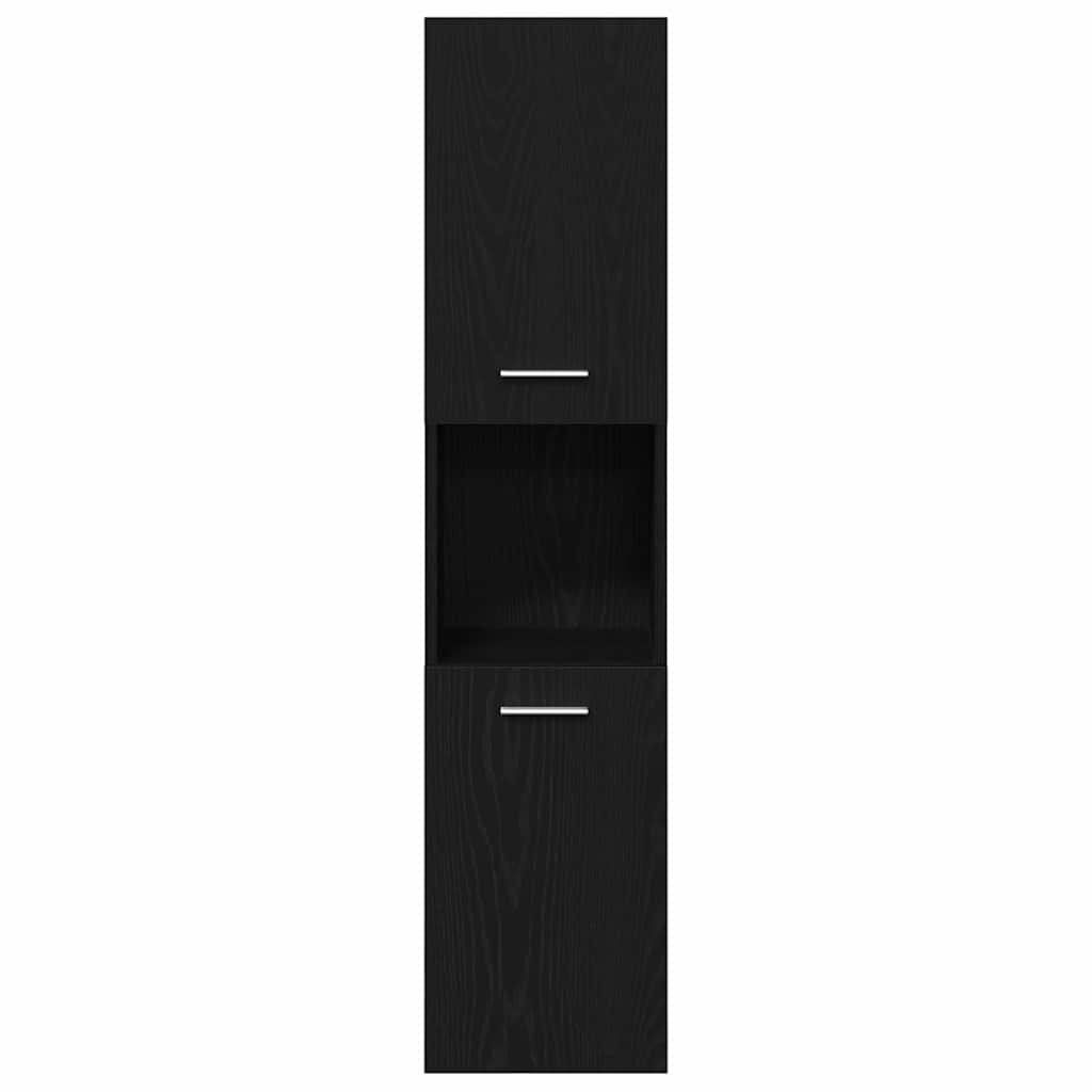 Badezimmermöbel-Set 4 pcs Schwarz Eichen-Optik Holzwerkstoff