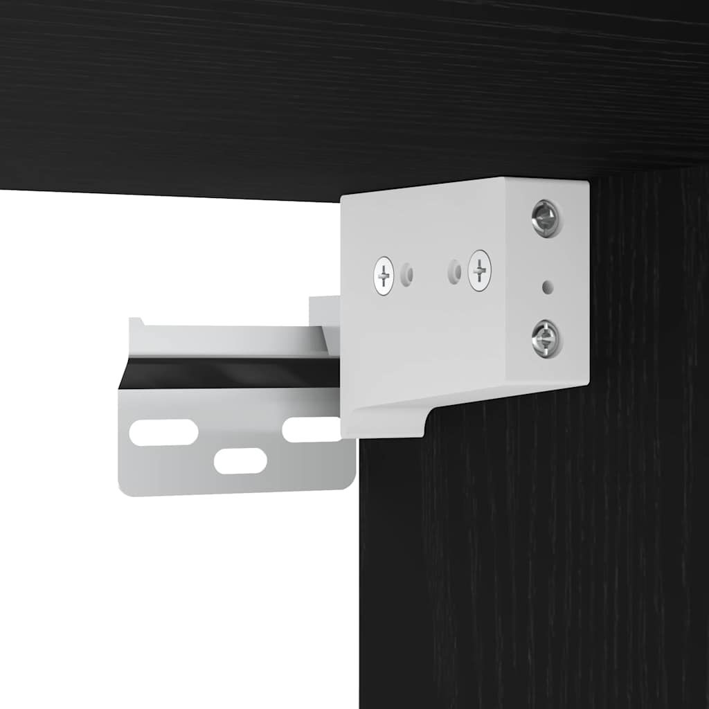 Badezimmermöbel-Set 3 pcs Schwarz Eichen-Optik Holzwerkstoff
