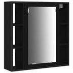 Badezimmermöbel-Set 3 pcs Schwarz Eichen-Optik Holzwerkstoff