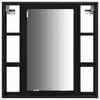 Badezimmermöbel-Set 3 pcs Schwarz Eichen-Optik Holzwerkstoff