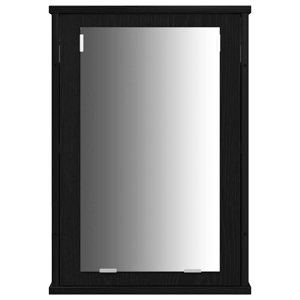 Badezimmermöbel-Set 3 pcs Schwarz Eichen-Optik Holzwerkstoff