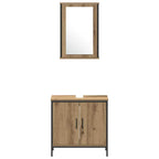 Badezimmermöbel-Set mit Regal mit Tür 3 pcs Braun Holzwerkstoff