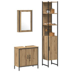 Badezimmermöbel-Set mit Regal mit Tür 3 pcs Braun Holzwerkstoff
