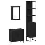 Badezimmermöbel-Set mit Regal 3 pcs Schwarz Holzwerkstoff