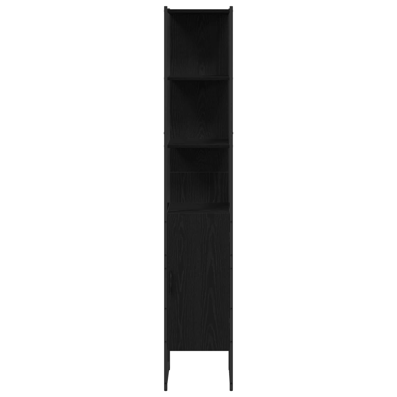 Badezimmermöbel-Set mit Regal 3 pcs Schwarz Holzwerkstoff