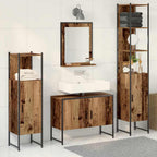 Badezimmermöbel-Set mit Regal mit Tür 4 pcs Braun Holzwerkstoff
