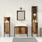 Badezimmermöbel-Set mit Regal mit Tür 4 pcs Braun Holzwerkstoff